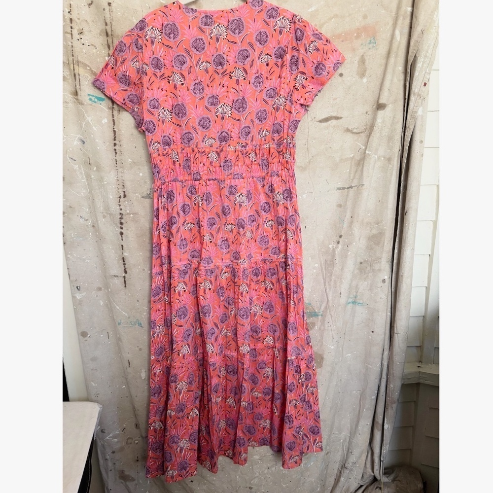Liza Byrd Blockprint Tiered Midi Dress - Picture 4 of 5